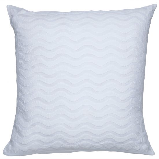 Waves Applique Pillow Cover - White